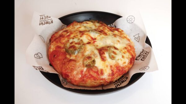 Buldak Spicy Chicken and jalapeno Koreatown Pizza